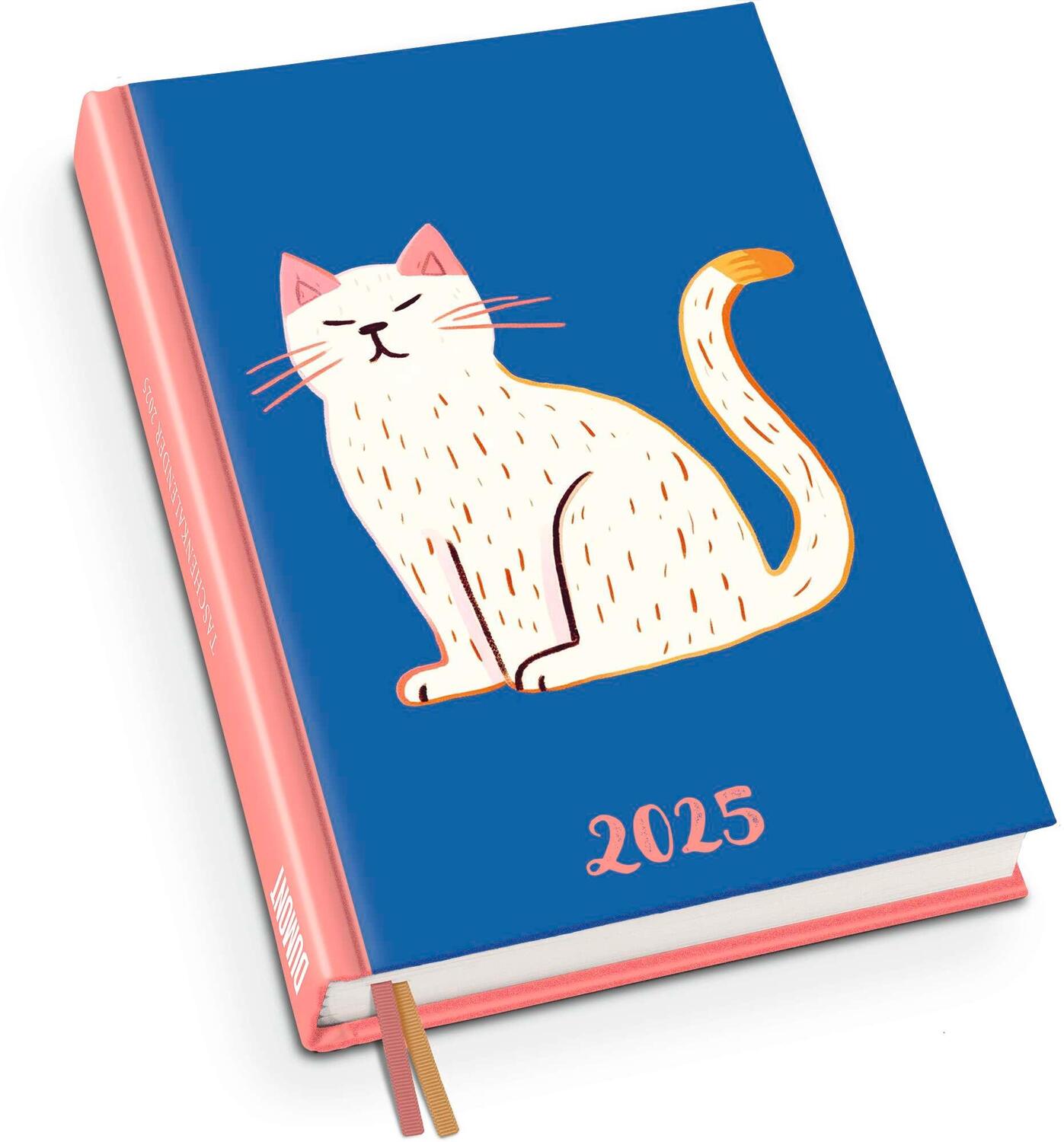 Cover: 4250809654263 | Taschenkalender »White Cat« 2025 - Terminplaner mit...