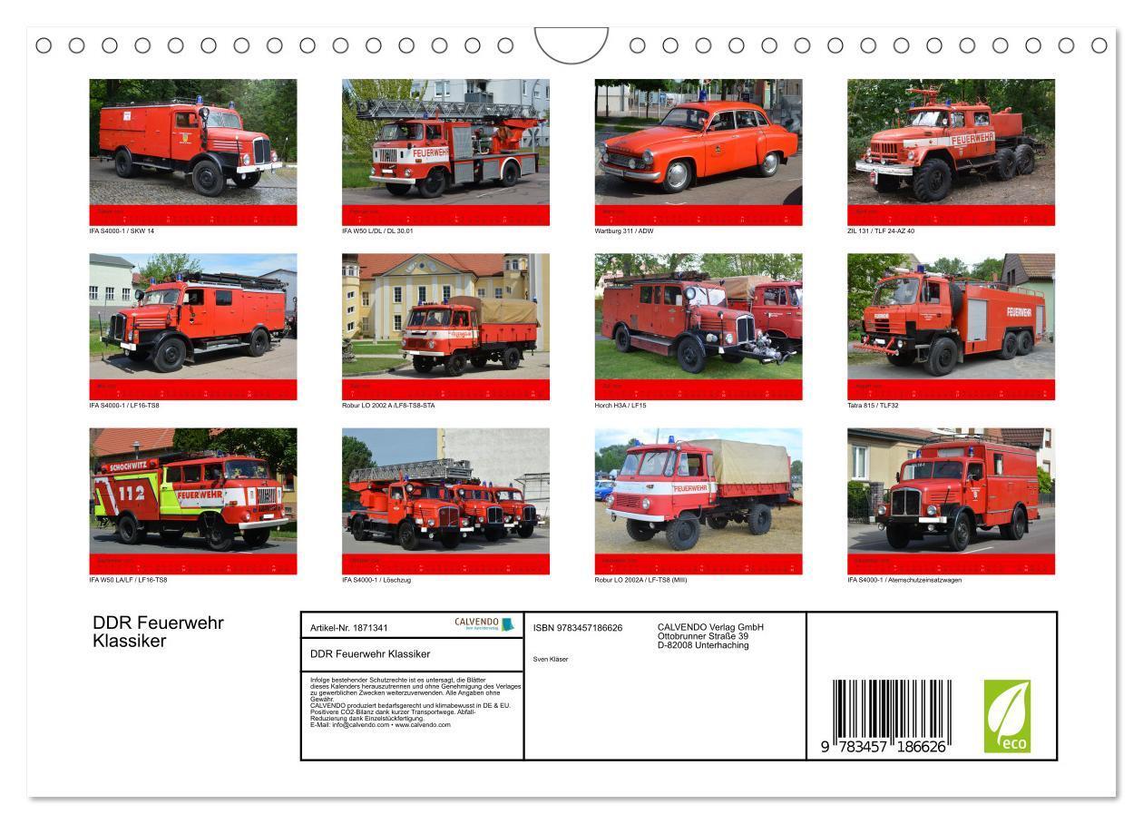 Bild: 9783457186626 | DDR Feuerwehr Klassiker (Wandkalender 2025 DIN A4 quer), CALVENDO...