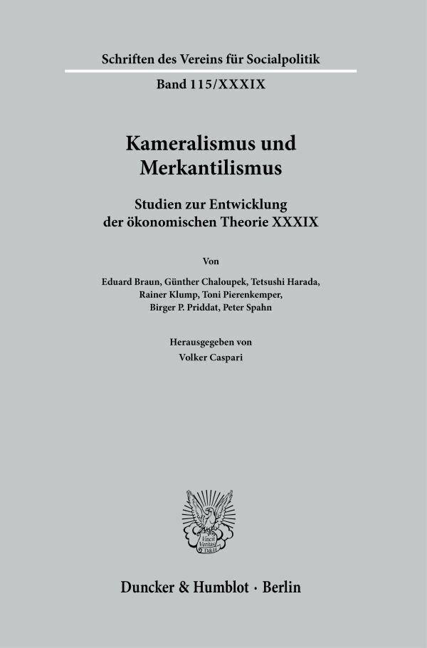 Cover: 9783428184569 | Kameralismus und Merkantilismus. | Volker Caspari | Taschenbuch | 2022