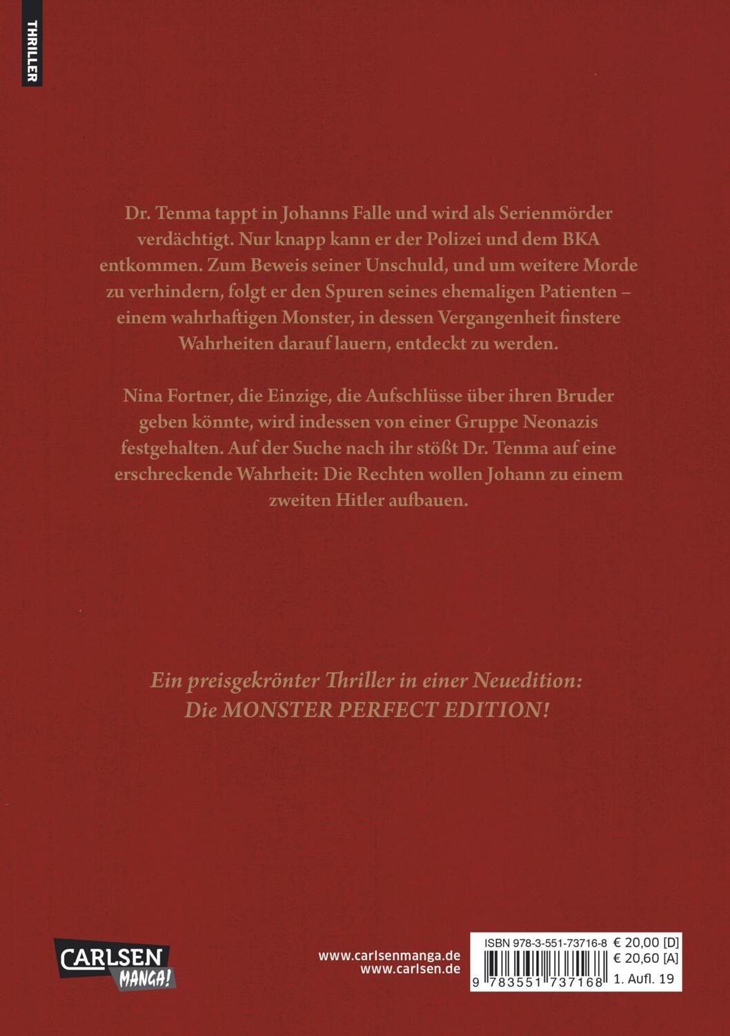 Rückseite: 9783551737168 | Monster Perfect Edition 2 | Naoki Urasawa | Taschenbuch | Deutsch