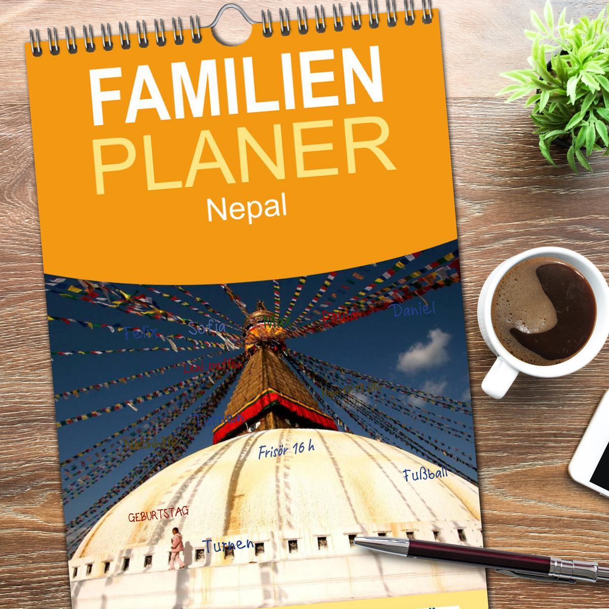 Bild: 9783457111635 | Familienplaner 2025 - Nepal mit 5 Spalten (Wandkalender, 21 x 45...