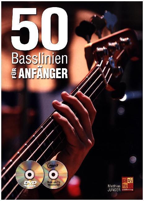 Cover: 3555111302965 | 50 Basslinien für Anfänger - Bass Gitarre (Buch/CD/DVD) | Junger