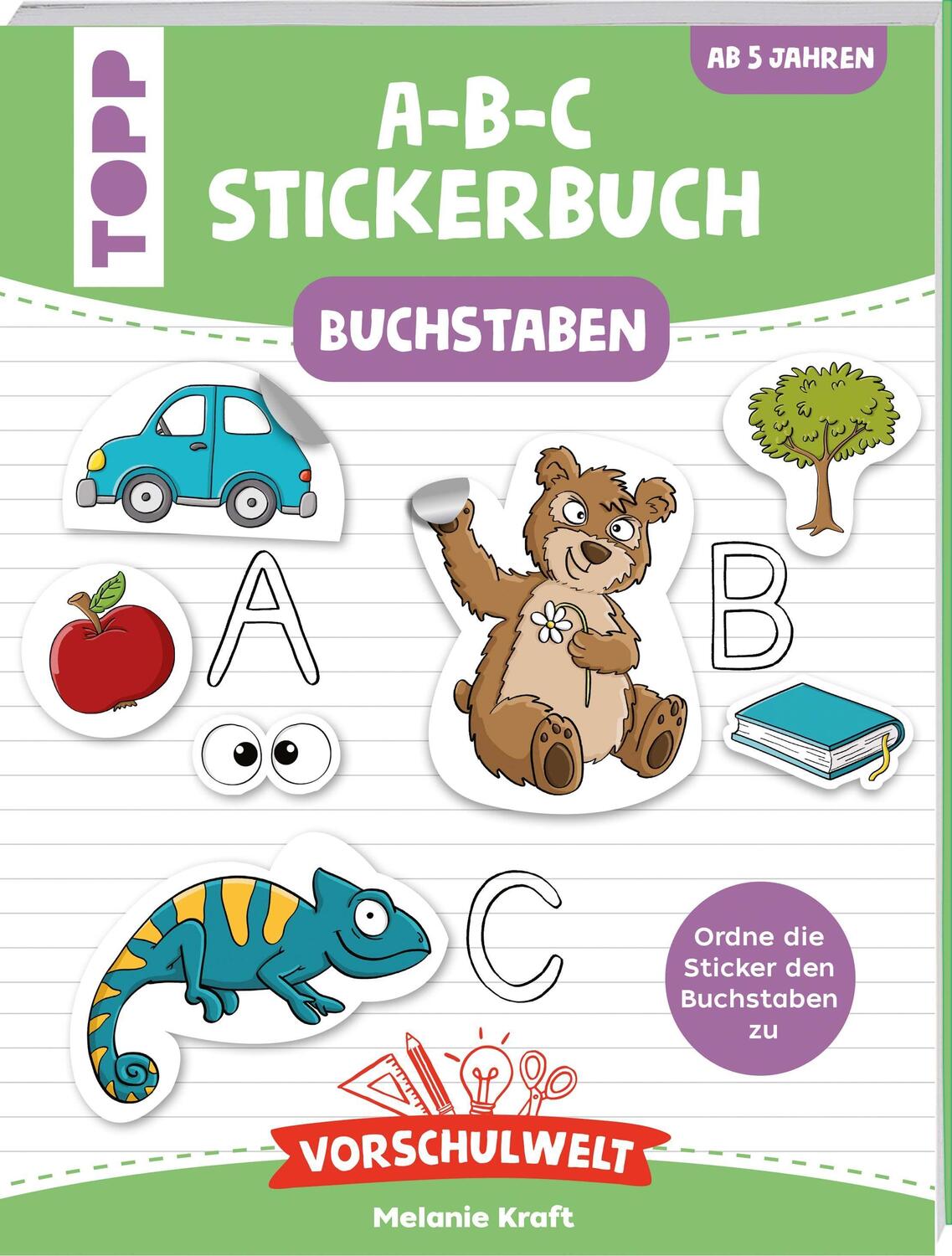 Cover: 9783772446214 | Vorschulwelt - Das A-B-C-Stickerbuch | Buchstaben | Melanie Kraft