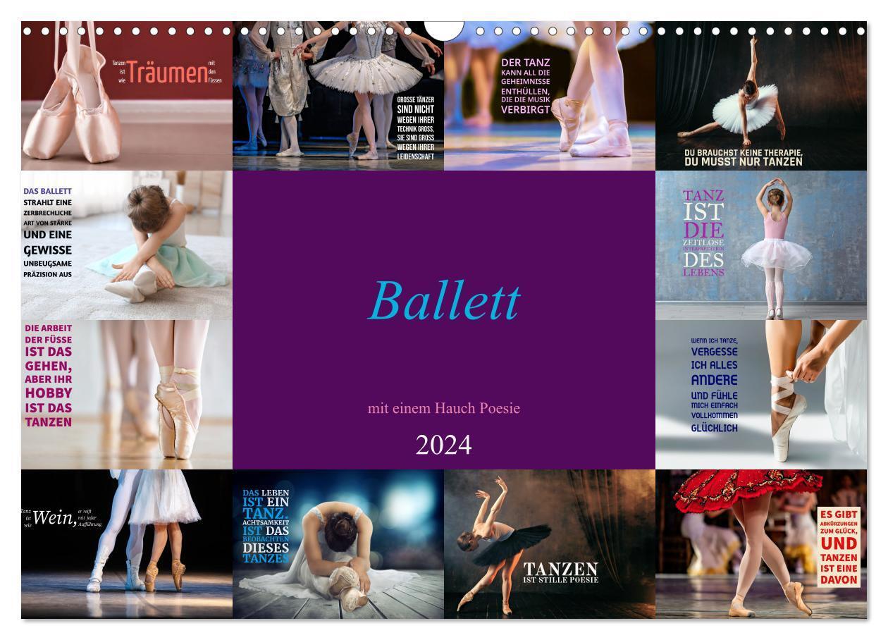 Cover: 9783383669903 | Ballett mit einem Hauch Poesie (Wandkalender 2024 DIN A3 quer),...