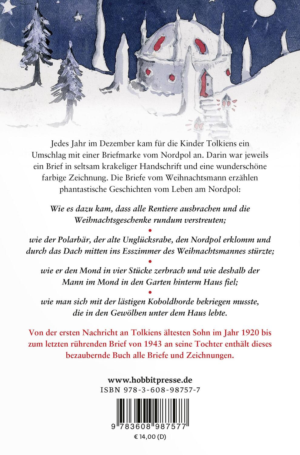 Rückseite: 9783608987577 | Briefe vom Weihnachtsmann | J. R. R. Tolkien | Taschenbuch | 192 S.