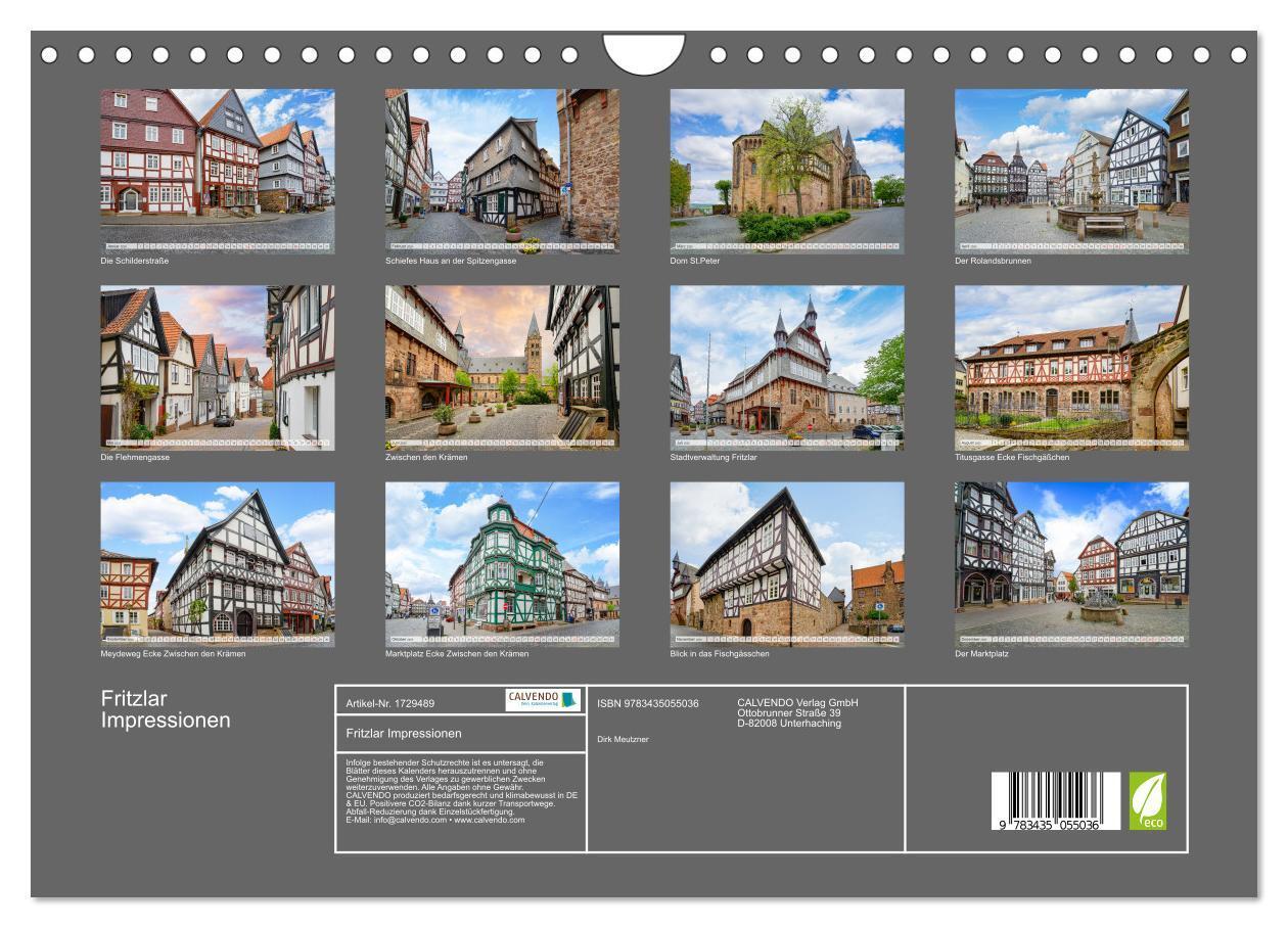 Bild: 9783435055036 | Fritzlar Impressionen (Wandkalender 2025 DIN A4 quer), CALVENDO...