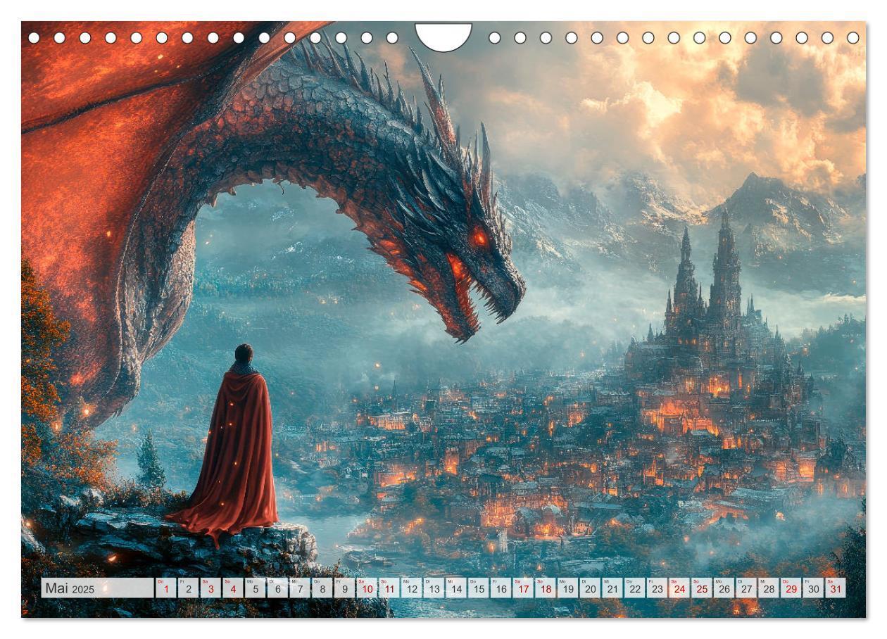 Bild: 9783457181447 | MÄCHTIGE DRACHEN Mystische Wesen (Wandkalender 2025 DIN A4 quer),...