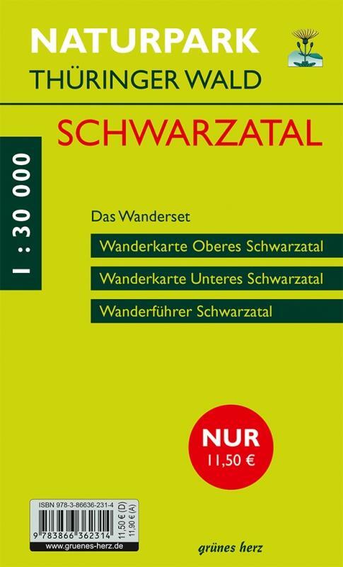 Cover: 9783866362314 | Das Wanderset Schwarzatal | Wanderkarten und Wanderführer | Buch