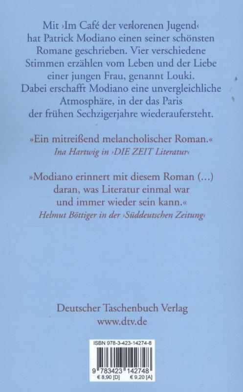 Rückseite: 9783423142748 | Im Café der verlorenen Jugend | Patrick Modiano | Taschenbuch | 2013