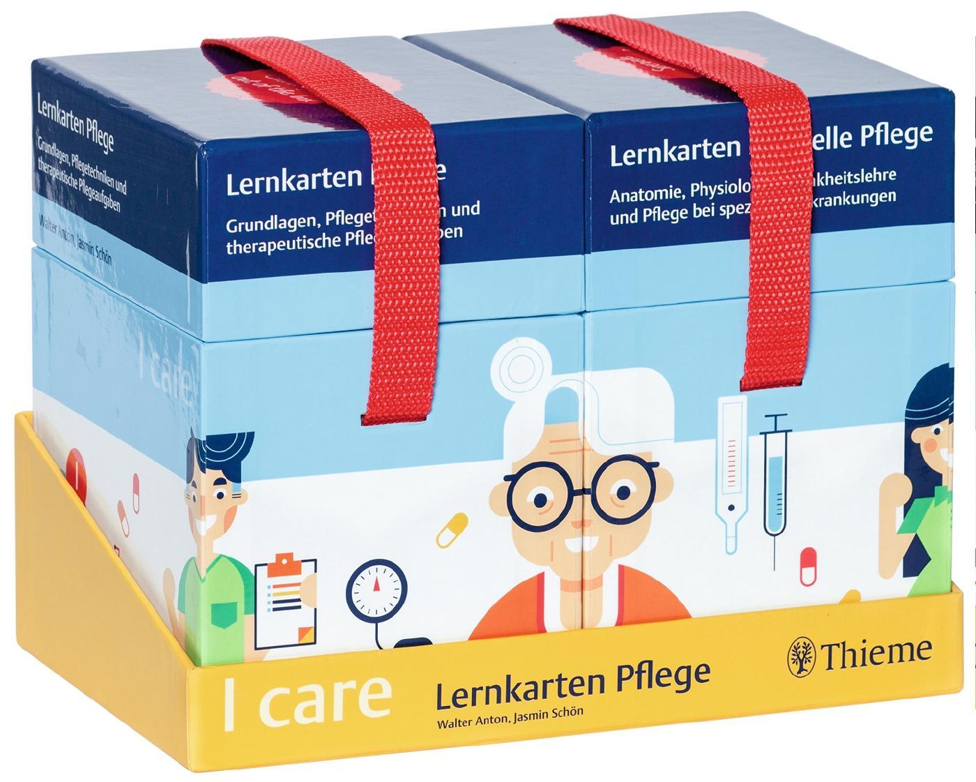 Cover: 9783132402041 | I care Lernkarten Pflege - Set (im Umkarton) | Walter Anton (u. a.)