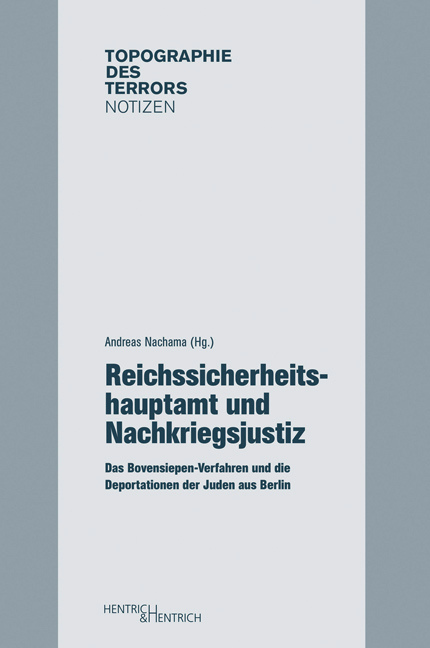 Cover: 9783955651305 | Reichssicherheitshauptamt und Nachkriegsjustiz | Andreas Nachama