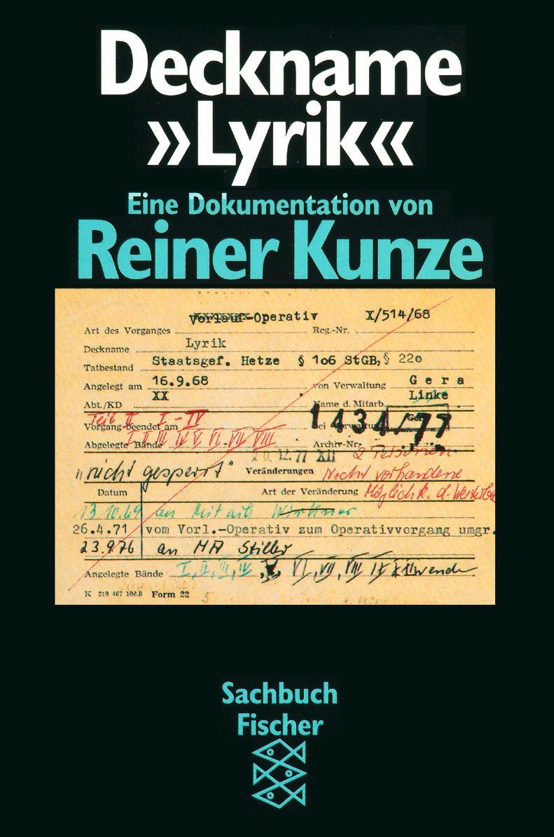 Cover: 9783596108541 | Deckname Lyrik | Eine Dokumentation | Reiner Kunze | Taschenbuch