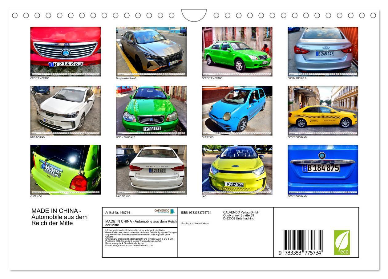 Bild: 9783383775734 | MADE IN CHINA - Automobile aus dem Reich der Mitte (Wandkalender...