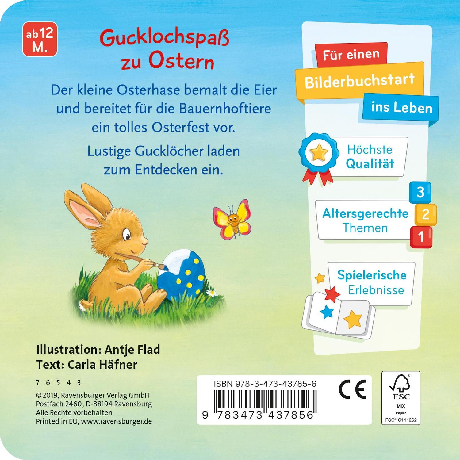 Rückseite: 9783473437856 | Mein Gucklochbuch: Frohe Ostern | Carla Häfner | Buch | 20 S. | 2019