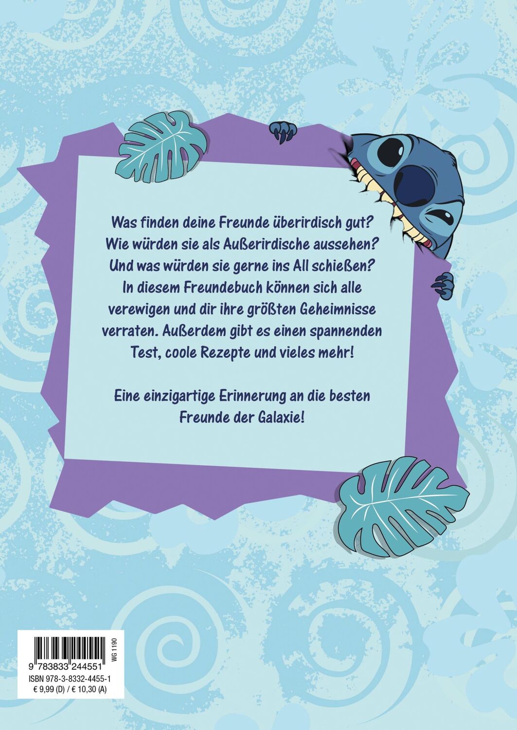 Rückseite: 9783833244551 | Disney Stitch: Meine Freunde | Freundebuch | Panini | Buch | 64 S.