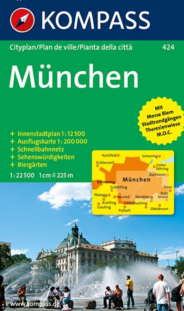 Cover: 9783854912088 | KOMPASS Stadtplan München 1:22.500 | (Land-)Karte | Deutsch | 2013