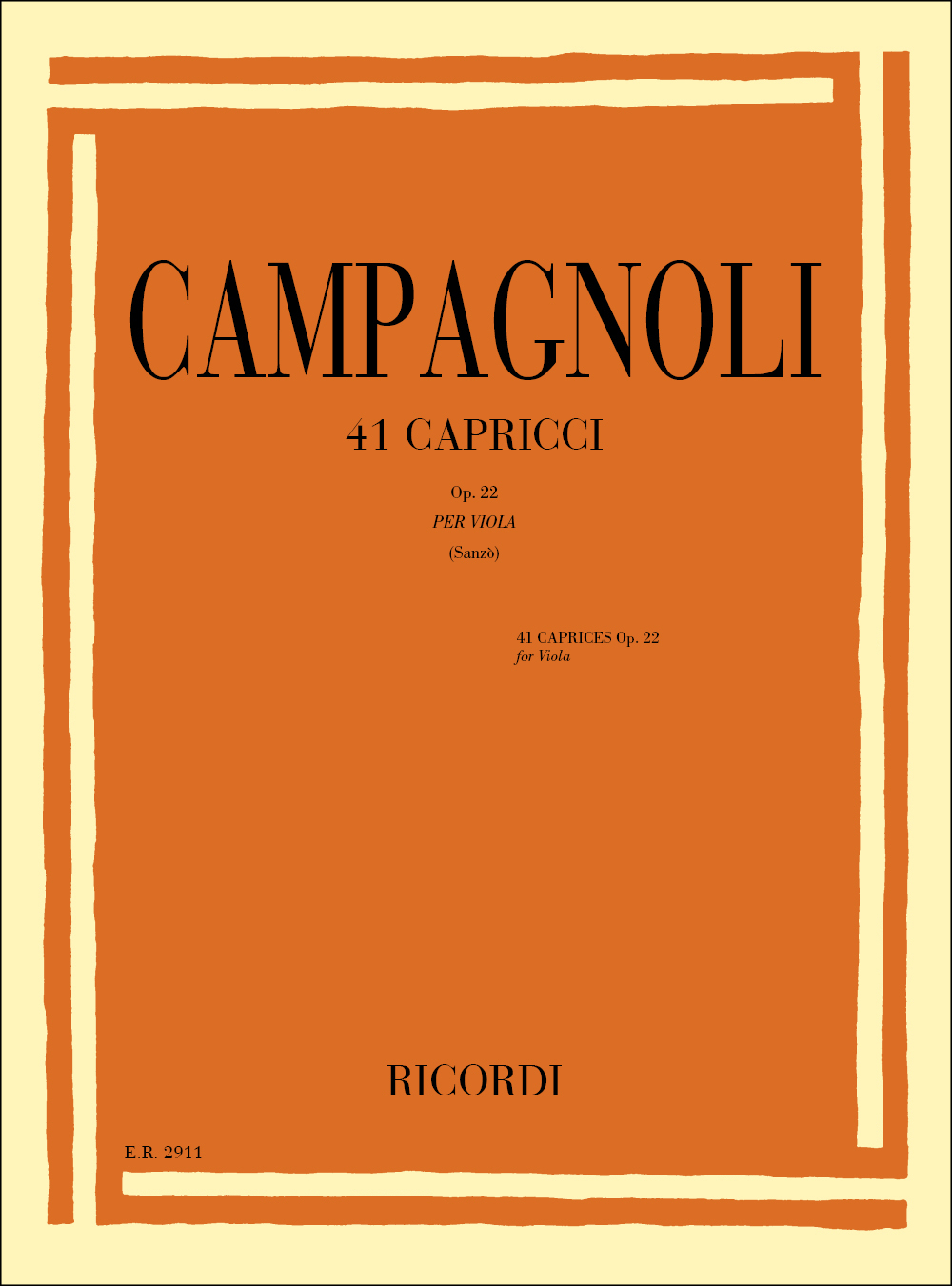 Cover: 9790041829111 | 41 Capricci Op. 22 | Bartolomeo Campagnoli | Partitur | 1995 | Ricordi