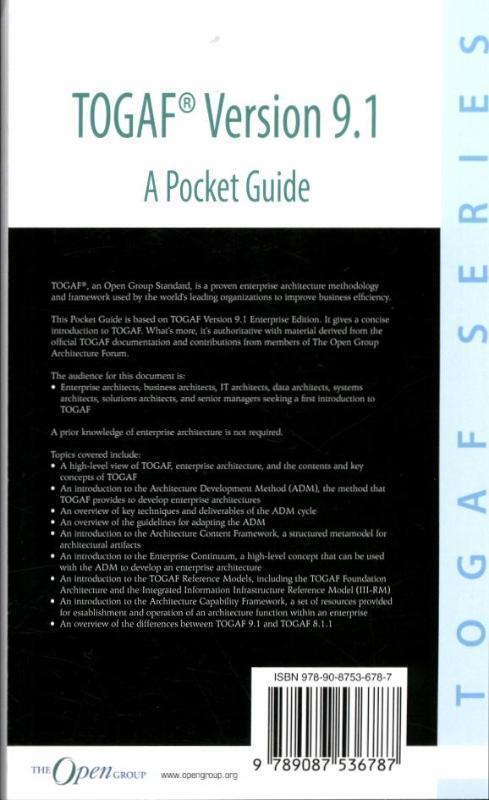 Rückseite: 9789087536787 | TOGAF® Version 9.1 A Pocket Guide | Andrew Josey | Taschenbuch | 2011