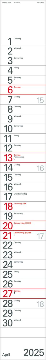 Bild: 9783731879558 | Streifenplaner Blau 2025 | Verlag Korsch | Kalender | 12 S. | Deutsch