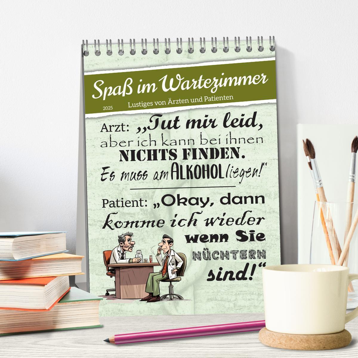 Bild: 9783435875245 | Spaß im Wartezimmer (Tischkalender 2025 DIN A5 hoch), CALVENDO...