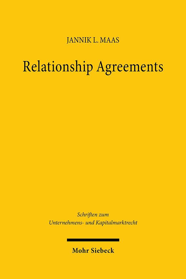 Cover: 9783161635786 | Relationship Agreements | Jannik L. Maas | Taschenbuch | XXVII | 2024