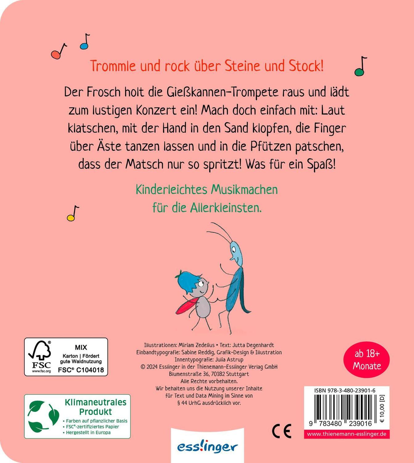 Rückseite: 9783480239016 | Mach mit mir Musik! | Jutta Degenhardt | Buch | 22 S. | Deutsch | 2024