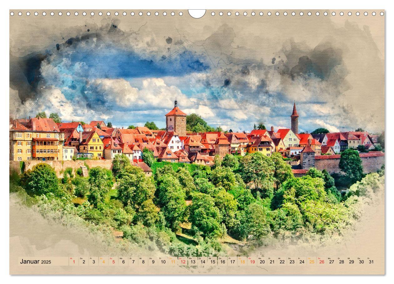 Bild: 9783435409778 | Romantische Städte - Rothenburg ob der Tauber (Wandkalender 2025...