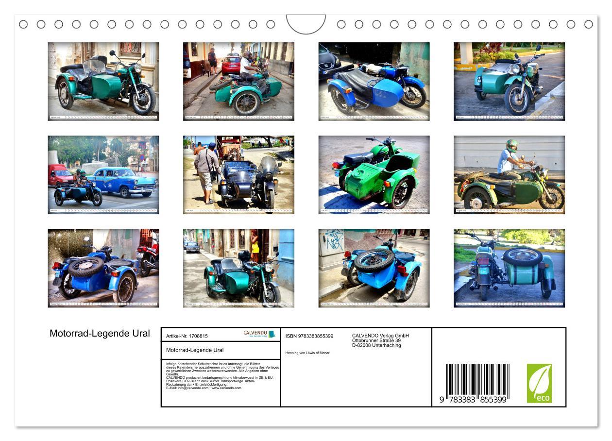 Bild: 9783383855399 | Motorrad-Legende Ural (Wandkalender 2025 DIN A4 quer), CALVENDO...