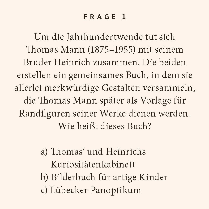 Bild: 9783899784725 | Thomas Mann-Quiz | 100 Fragen und Antworten | Carsten Tergast | Buch