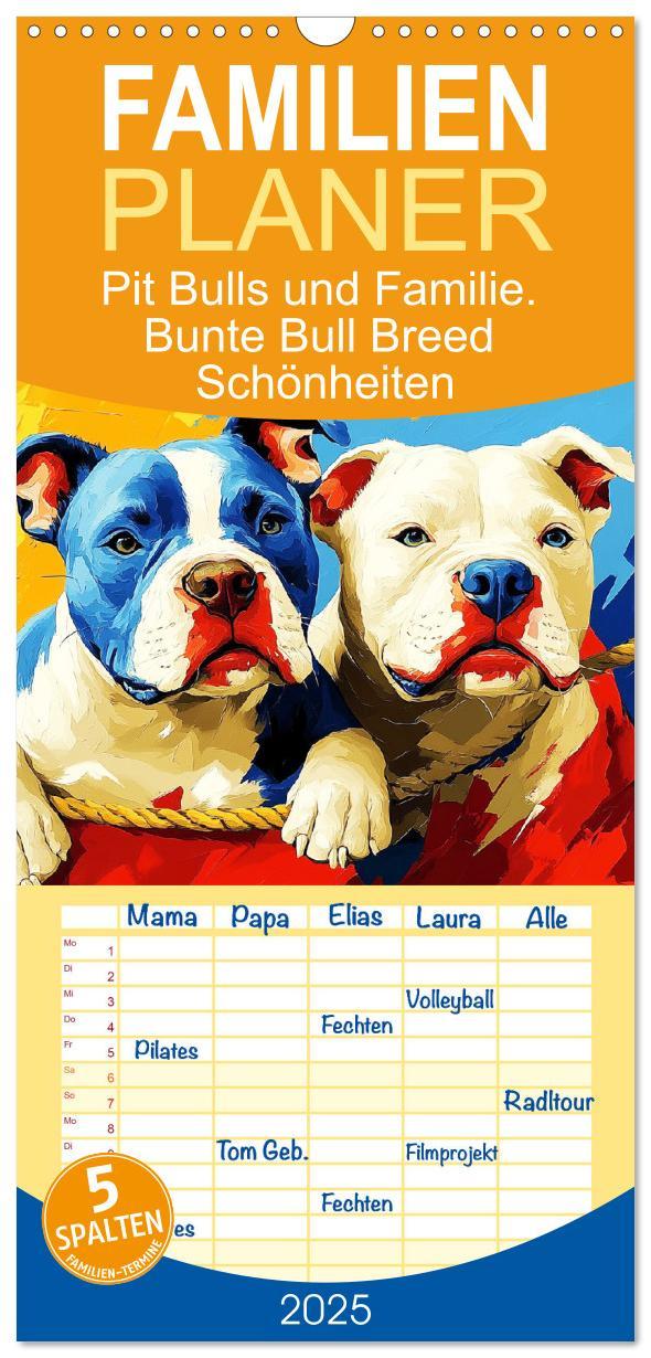 Cover: 9783457222973 | Familienplaner 2025 - Pit Bulls und Familie. Bunte Bull Breed...