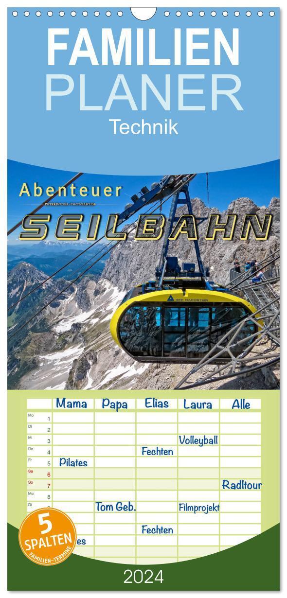 Cover: 9783383102301 | Familienplaner 2024 - Abenteuer Seilbahn mit 5 Spalten...