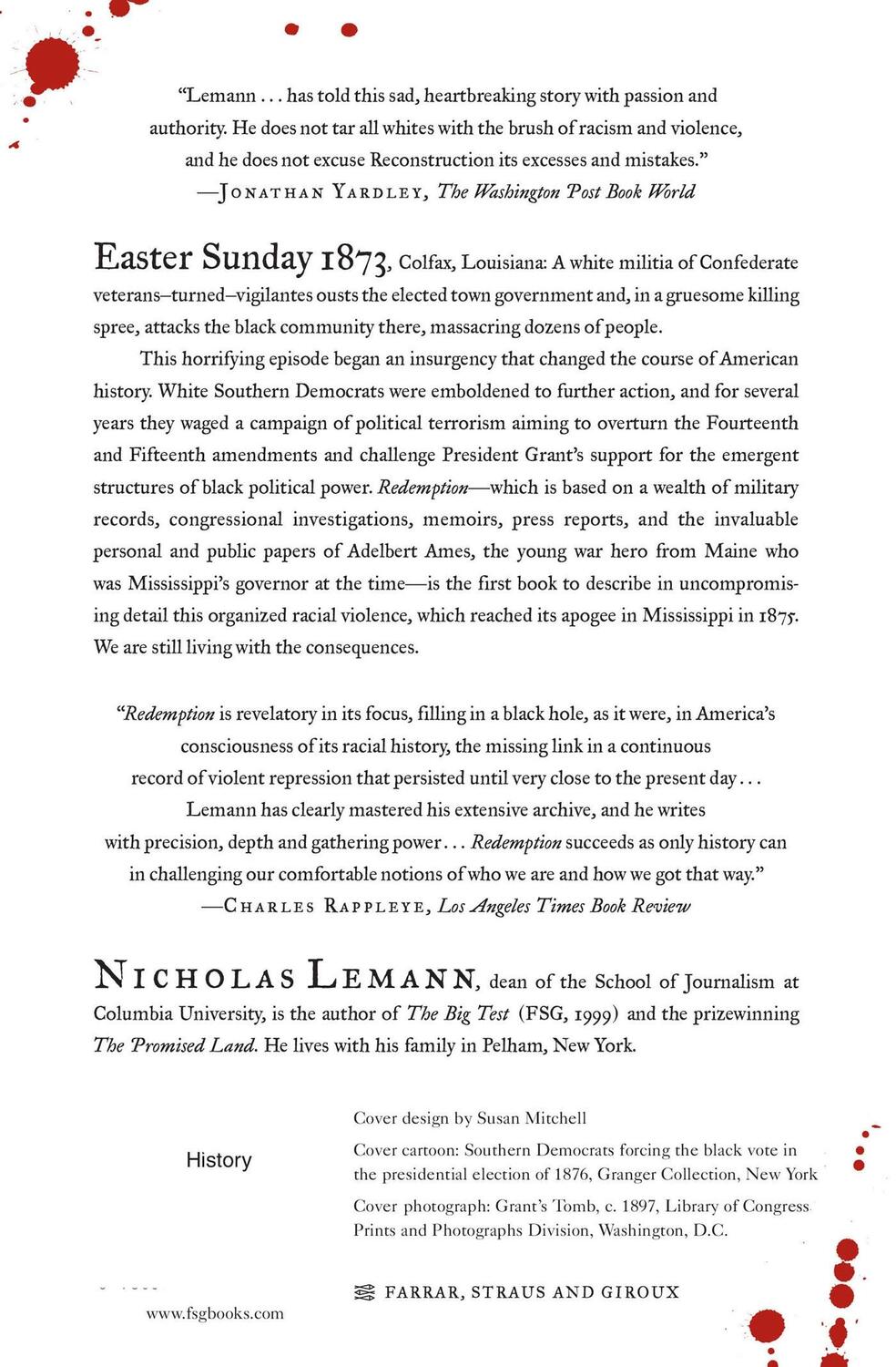 Rückseite: 9780374530693 | Redemption | The Last Battle of the Civil War | Nicholas Lemann | Buch