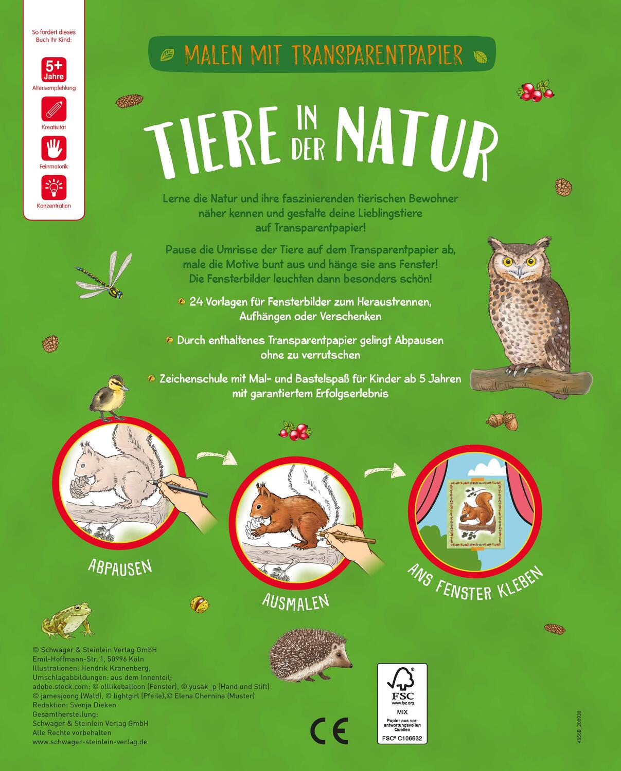 Rückseite: 9783849927615 | Malen mit Transparentpapier: Tiere in der Natur | Taschenbuch | 96 S.