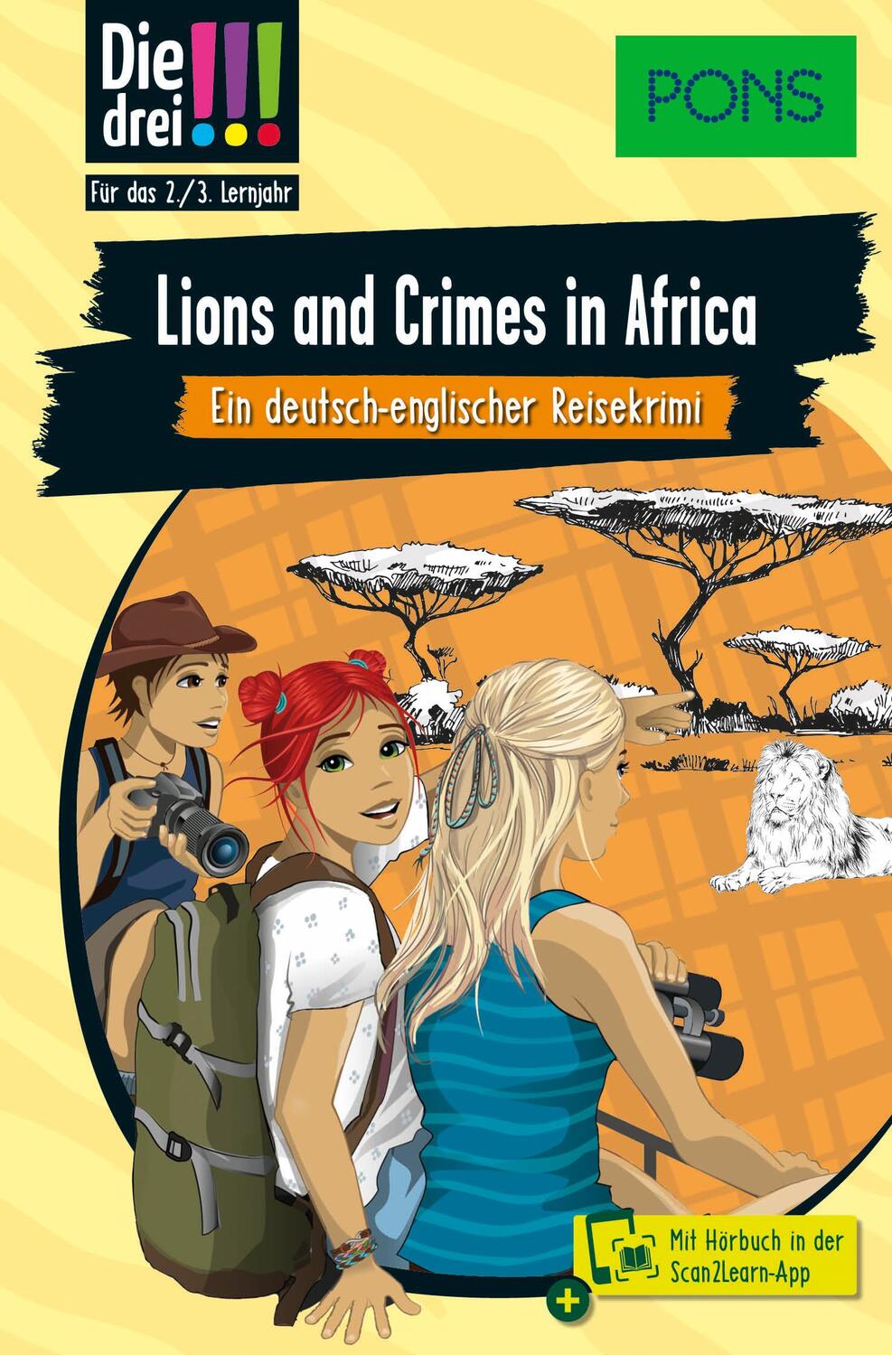 Cover: 9783120101642 | PONS Die Drei !!! Lions and Crimes in Africa | Kirsten Vogel | Buch