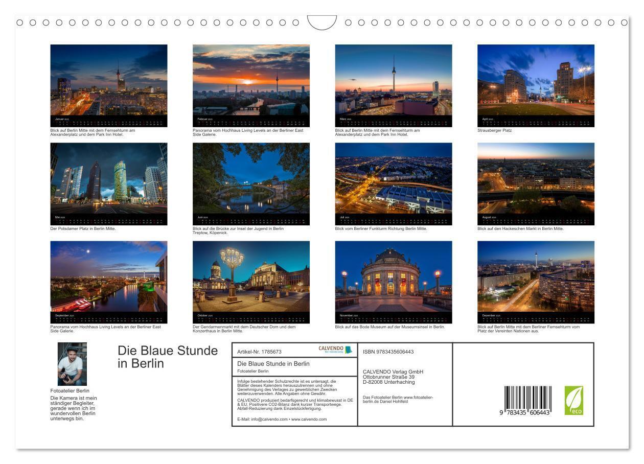 Bild: 9783435606443 | Die Blaue Stunde in Berlin (Wandkalender 2025 DIN A3 quer),...