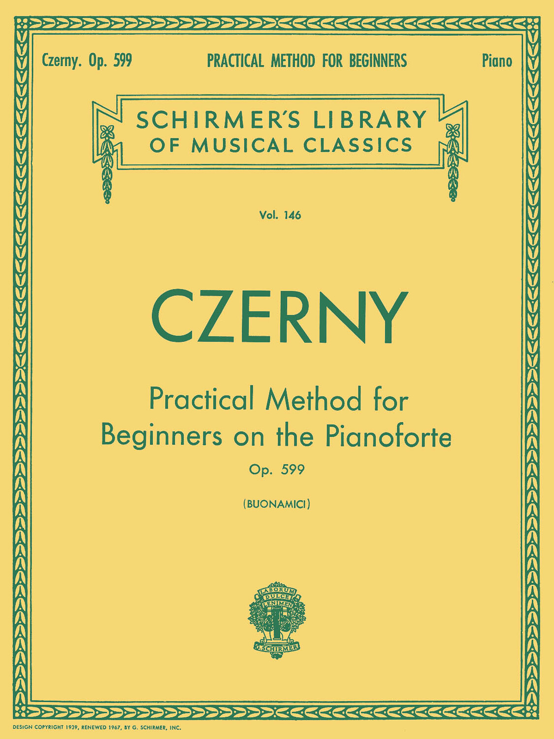 Cover: 73999543506 | Practical Method for Beginners, Op. 599 | Op. 599 (Buonamici) | Czerny