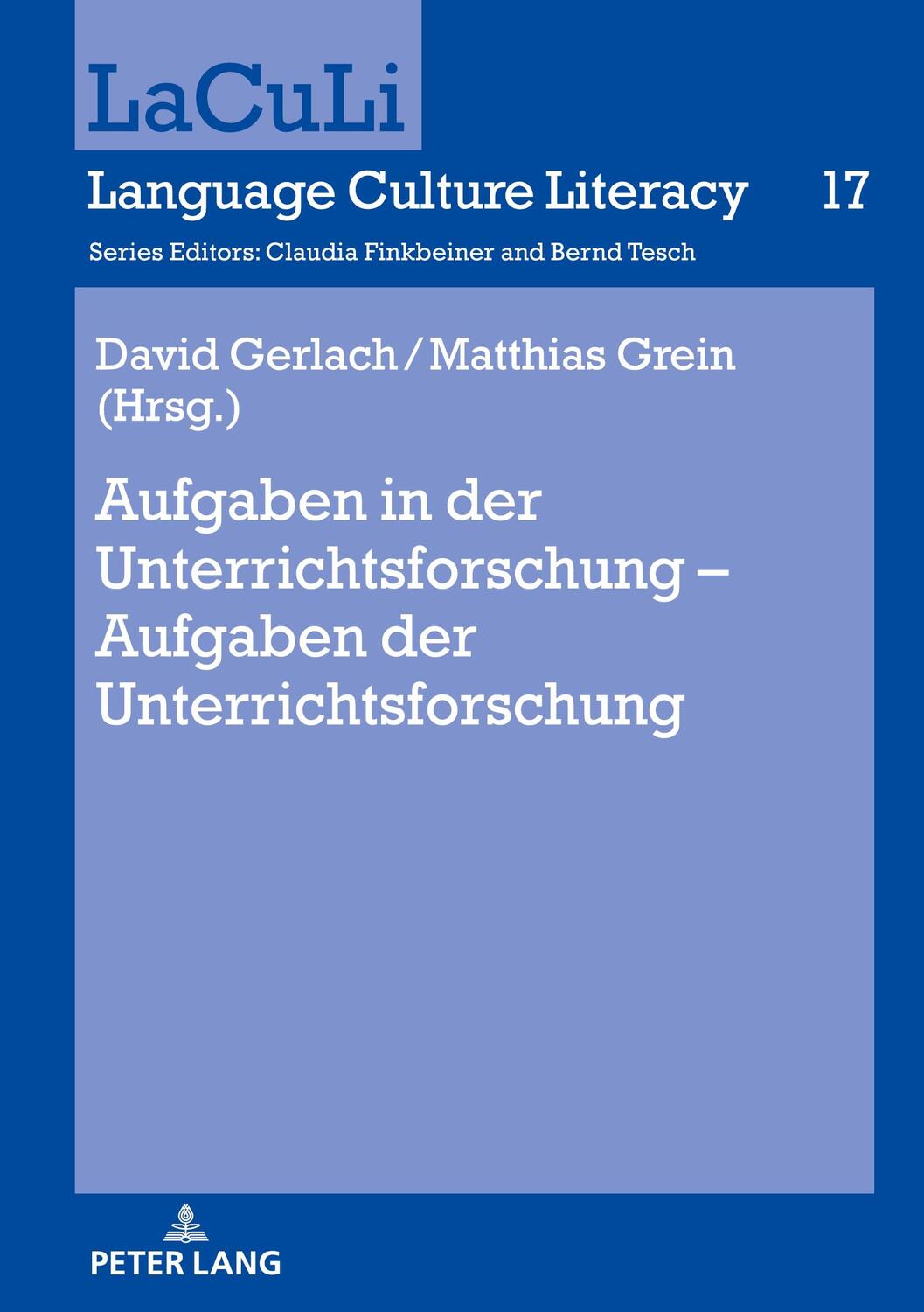 Cover: 9783631871980 | Aufgaben in der Unterrichtsforschung ¿ Aufgaben der...