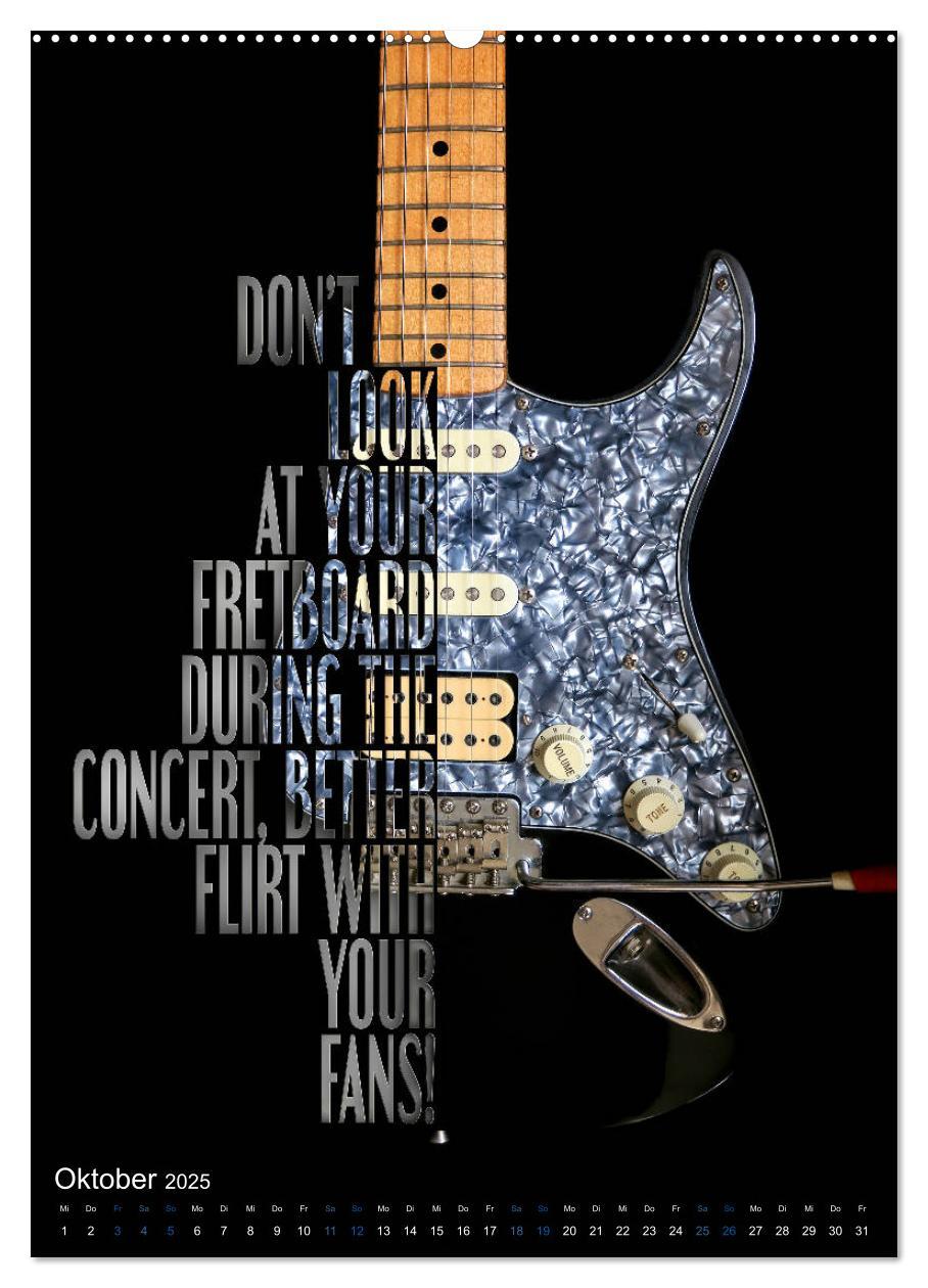 Bild: 9783435988051 | Rockgitarren Textposter (Wandkalender 2025 DIN A2 hoch), CALVENDO...