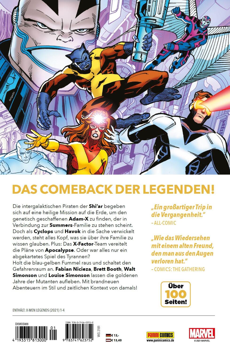 Rückseite: 9783741623752 | X-Men Legends | Bd. 1: Der letzte Summers | Fabian Nicieza (u. a.)