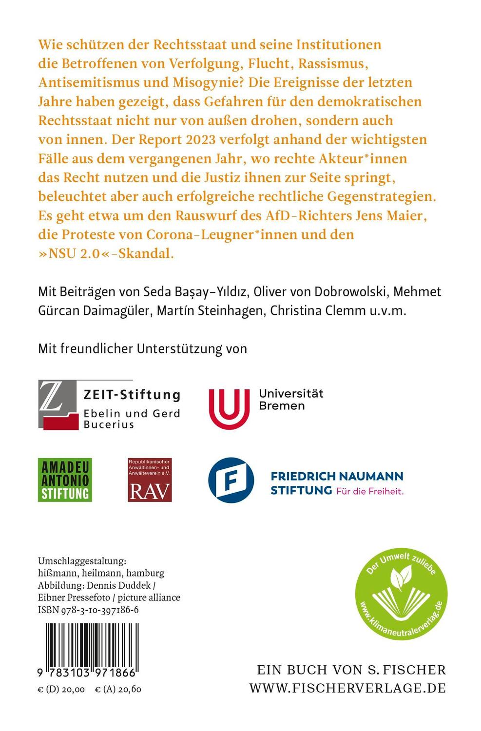 Rückseite: 9783103971866 | Recht gegen rechts | Report 2023 | Nele Austermann (u. a.) | Buch