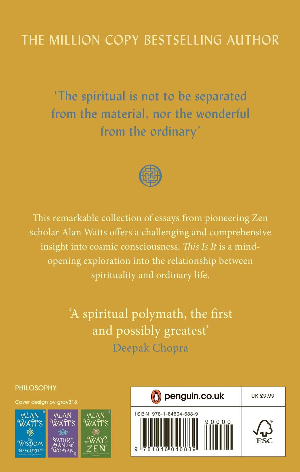 Rückseite: 9781846046889 | This is It | Essays on Zen and Spiritual Experience | Alan W Watts