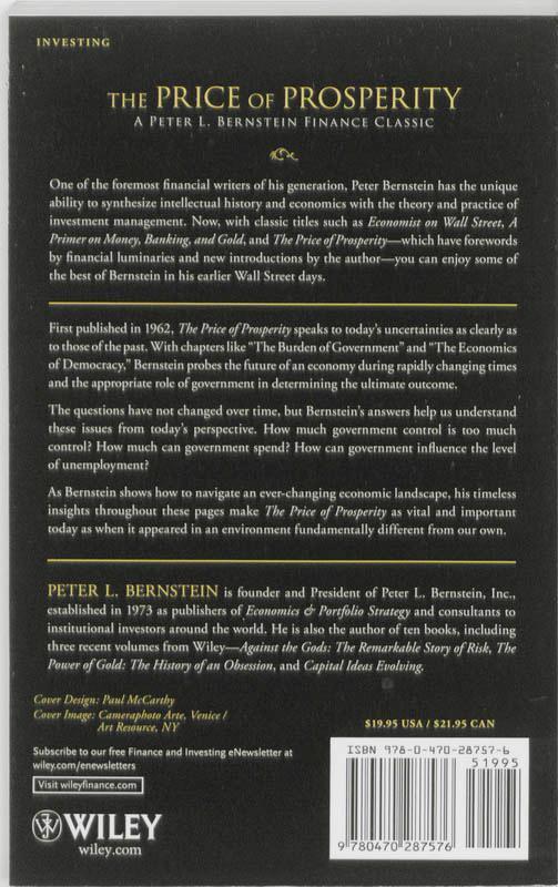 Rückseite: 9780470287576 | The Price of Prosperity | Peter L Bernstein | Taschenbuch | 176 S.