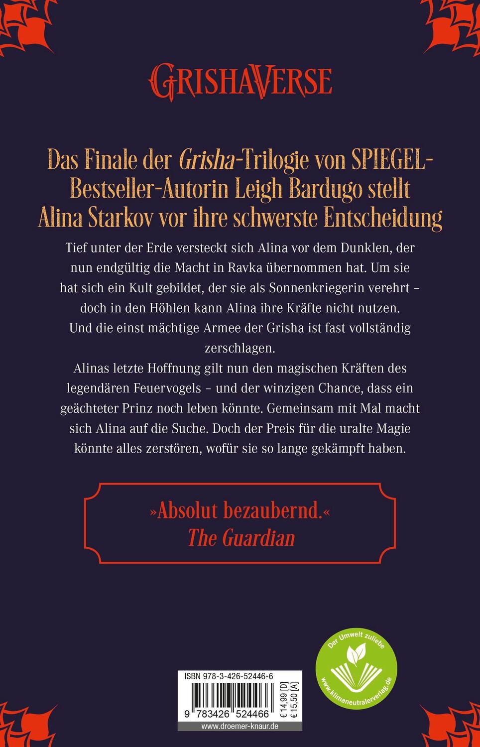 Rückseite: 9783426524466 | Lodernde Schwingen | Roman | Leigh Bardugo | Taschenbuch | 432 S.