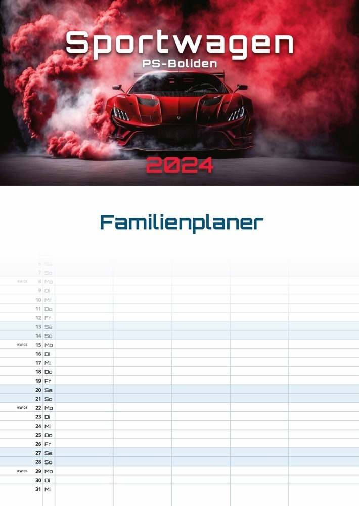 Cover: 9783986733292 | Sportwagen - PS-Boliden - 2024 - Kalender DIN A3...