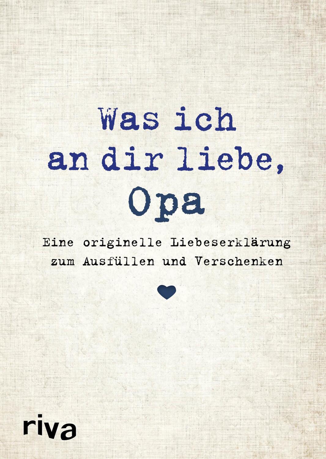 Cover: 9783868839630 | Was ich an dir liebe, Opa | Alexandra Reinwarth | Buch | Deutsch