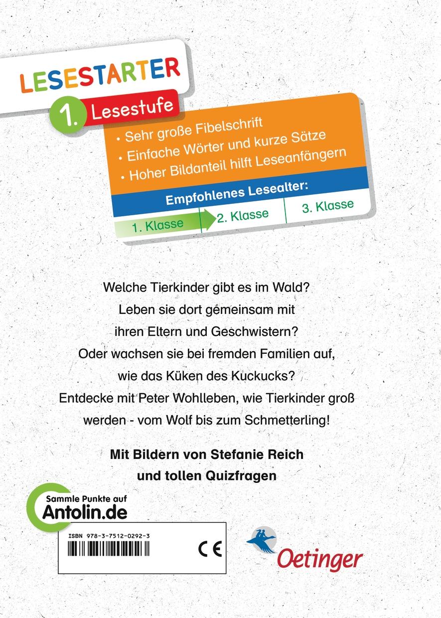 Rückseite: 9783751202923 | Tierkinder im Wald | Lesestarter. 1. Lesestufe | Peter Wohlleben