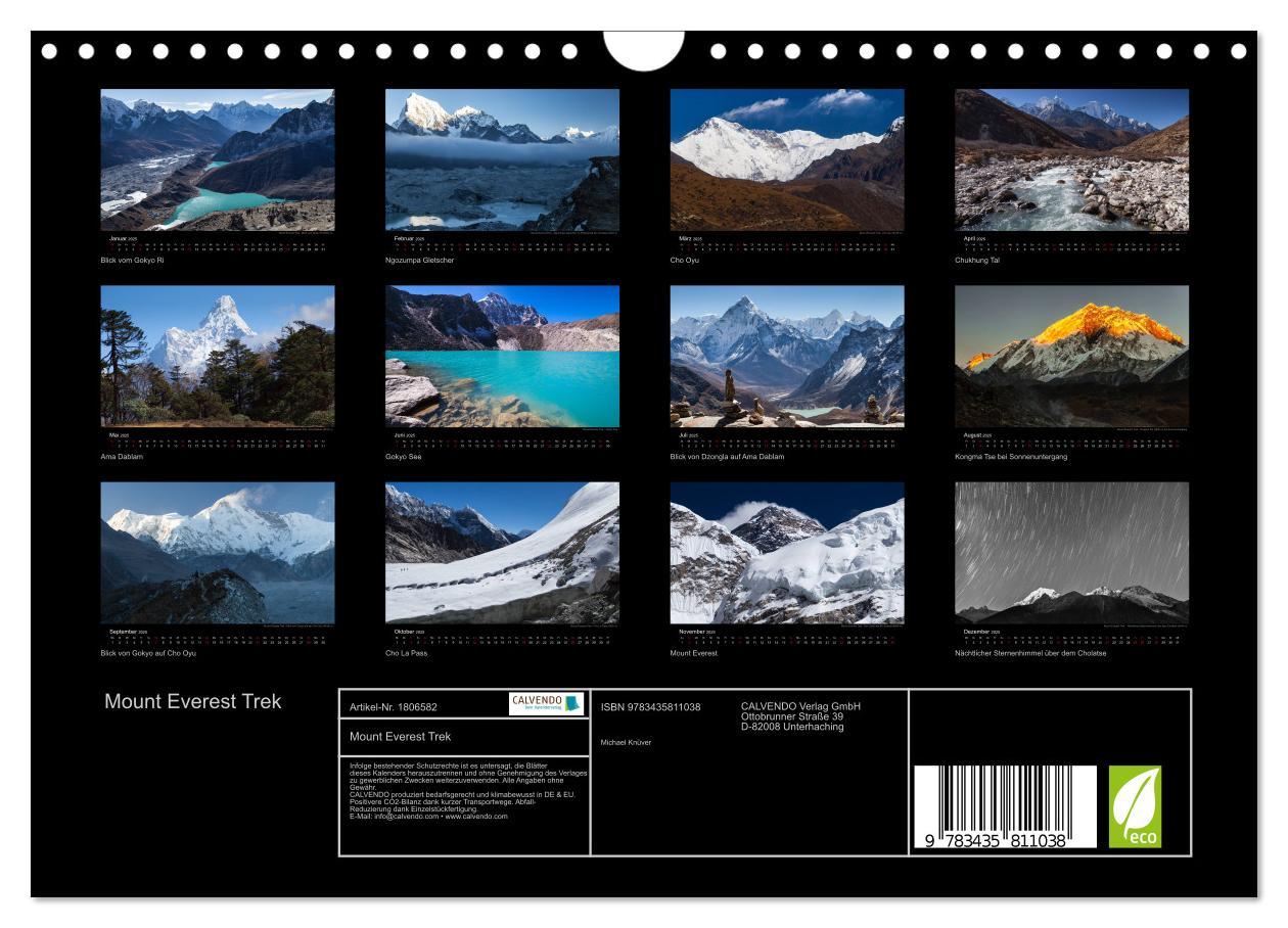 Bild: 9783435811038 | Mount Everest Trek (Wandkalender 2025 DIN A4 quer), CALVENDO...