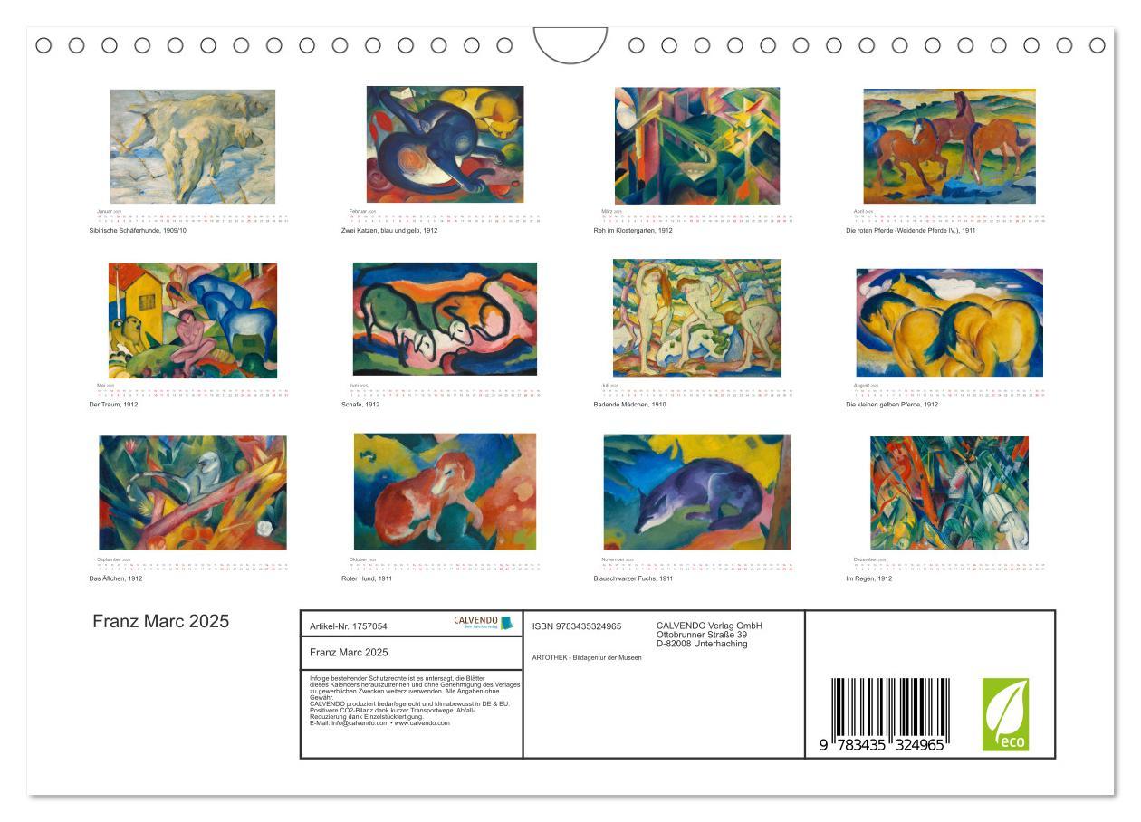 Bild: 9783435324965 | Franz Marc 2025 (Wandkalender 2025 DIN A4 quer), CALVENDO...