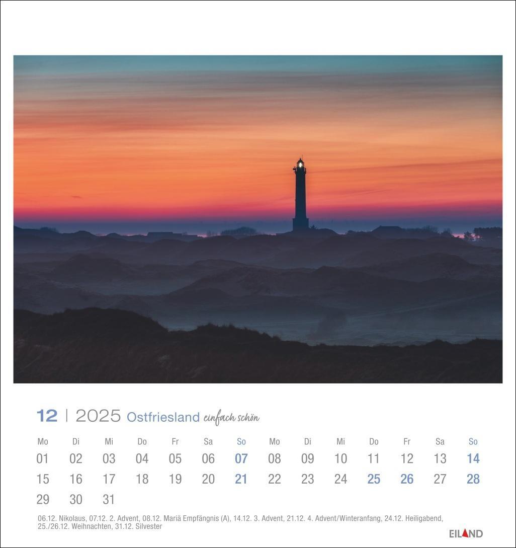 Bild: 9783964023315 | Ostfriesland Postkartenkalender 2025 - einfach schön | Eiland | 13 S.