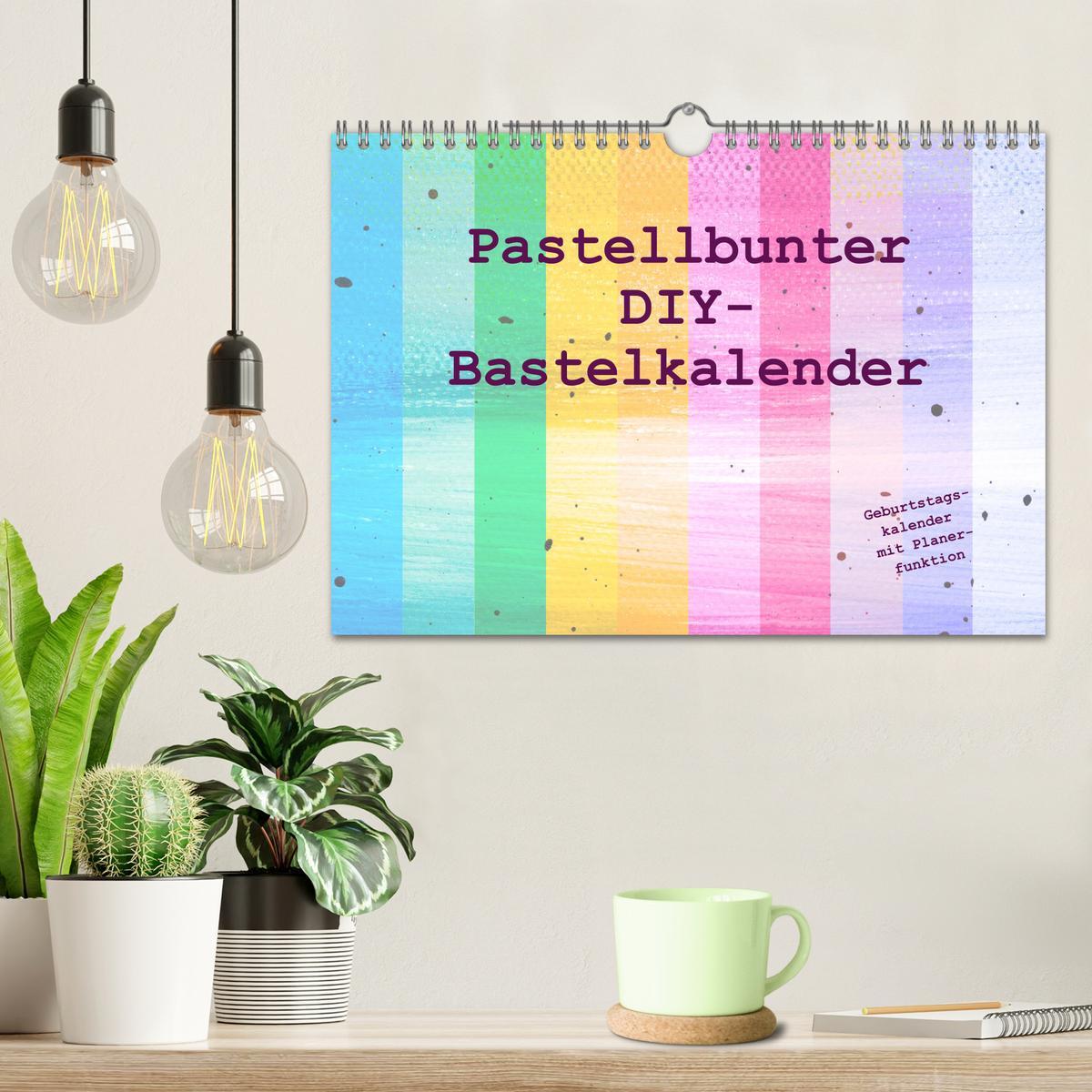 Bild: 9783383865015 | Pastellbunter DIY-Bastelkalender (Wandkalender 2025 DIN A4 quer),...